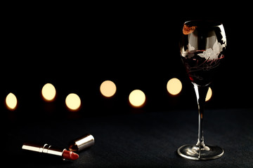 ワインと口紅