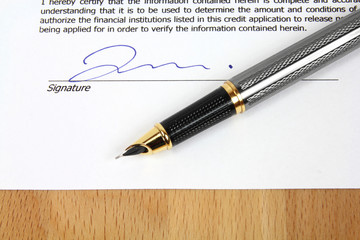 Contract signed with imaginary signature