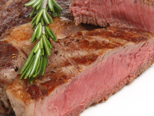 Rare Rib-Eye Beef Steak