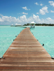 Walkway to tropical island