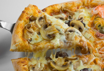 pizza with mushrooms