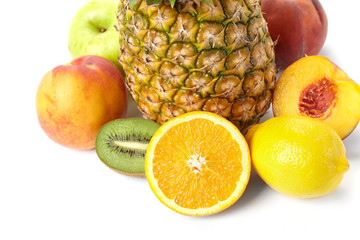 Fruit on a white background