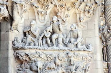 Obraz premium detail facade of the Sagrada Familia, Barcelona