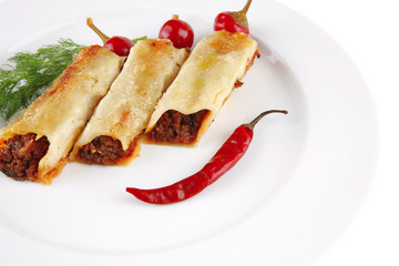 cannelloni and hot peppers