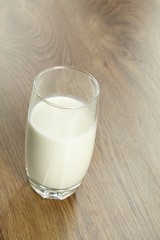 The milk in the glass