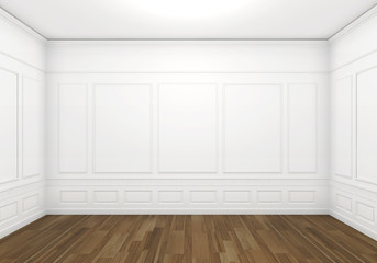 white empty classic room