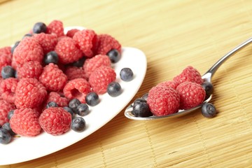 fresh berries on the plate