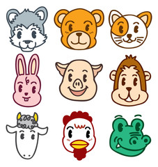 Obraz premium cartoon animal head