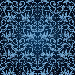 Blue seamless wallpaper pattern