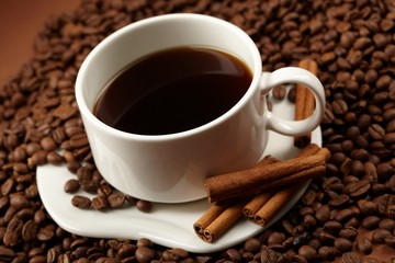cup of coffee with cinnamon