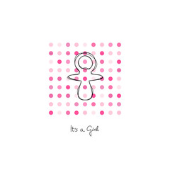 Baby Card "It´s a Girl" Pacifier