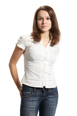 Portrait of young pretty woman