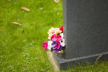 flowers on grave