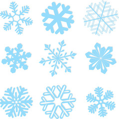 Snowflake winter set vector illustration