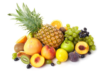 Fruit on a white background