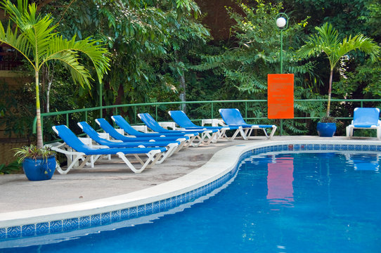 Jungle resort swimming pool.