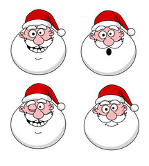 funny Santa Claus heads