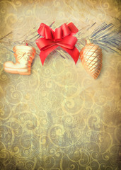 Vintage Christmas decoration - picture in retro style