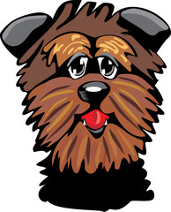 Cartoon of an affenpinscher dog