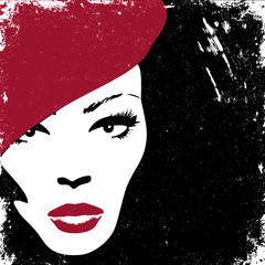 Woman image in retro style, fashion background concept