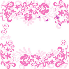 Fototapeta na wymiar Soft floral vector background in classic style