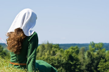 Young woman in italian renaissance dress