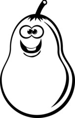 Back and white happy pear