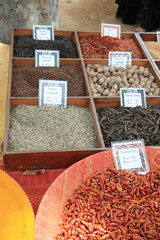 Herbs and spices on a market in France
