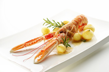Norway lobster with young potato