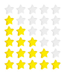 3D Rating Stars (satisfaction mark out of 5 customer feedback)