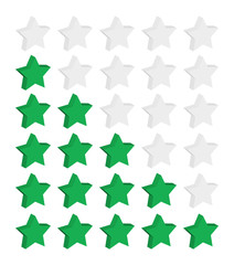 3D Rating Stars (customer satisfaction feedback mark out of 5)