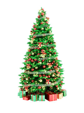 Christmas Tree Isolated On White Background