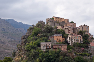 View of Corte, Corsica, France