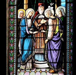 Acrylic prints Stained vitrail mariage de  Marie  et Joseph