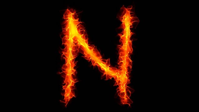 Fire letter N graffiti HD