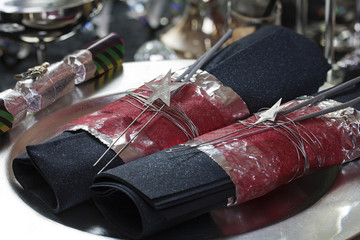 Tischgedeck zu Silvester