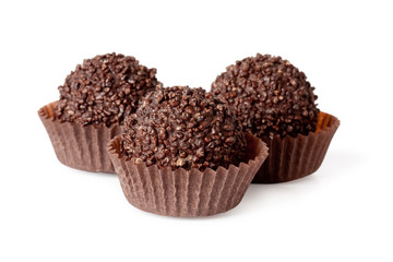 Delicious dark chocolate pralines