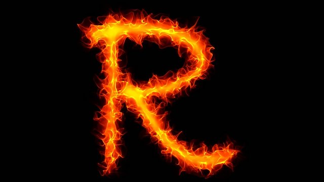 Fire letter R graffiti HD