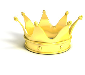 golden crown over white background