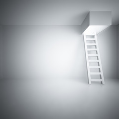 Ladder upwards in a light room