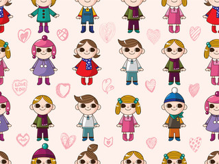 seamless cute cartoon pattern