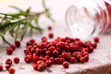 Pink Peppercorns and Rosemary © B.G. Photography
