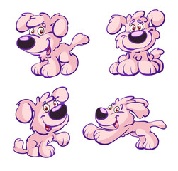 collection of cute pink dogs