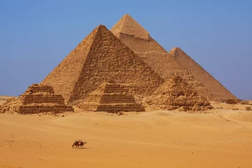 Foto op Canvas The Pyramids at Giza in Egypt © Dan Breckwoldt