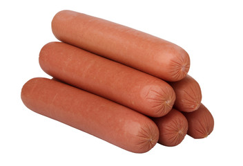 sausages stacked in pyramid