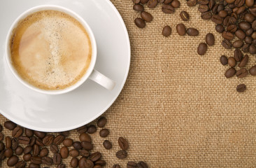 coffee beans as a frame