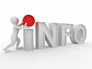 Men with text info on white isolated background