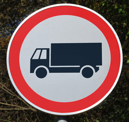 Road Sign Trucks prohibited