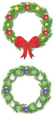 Set of christmas wreaths