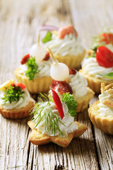 Variety of canapes